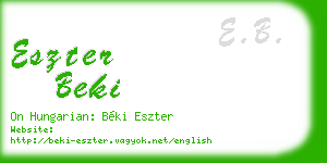 eszter beki business card
