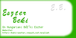 eszter beki business card